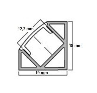 LED Profiel 2 meter - 45 graden