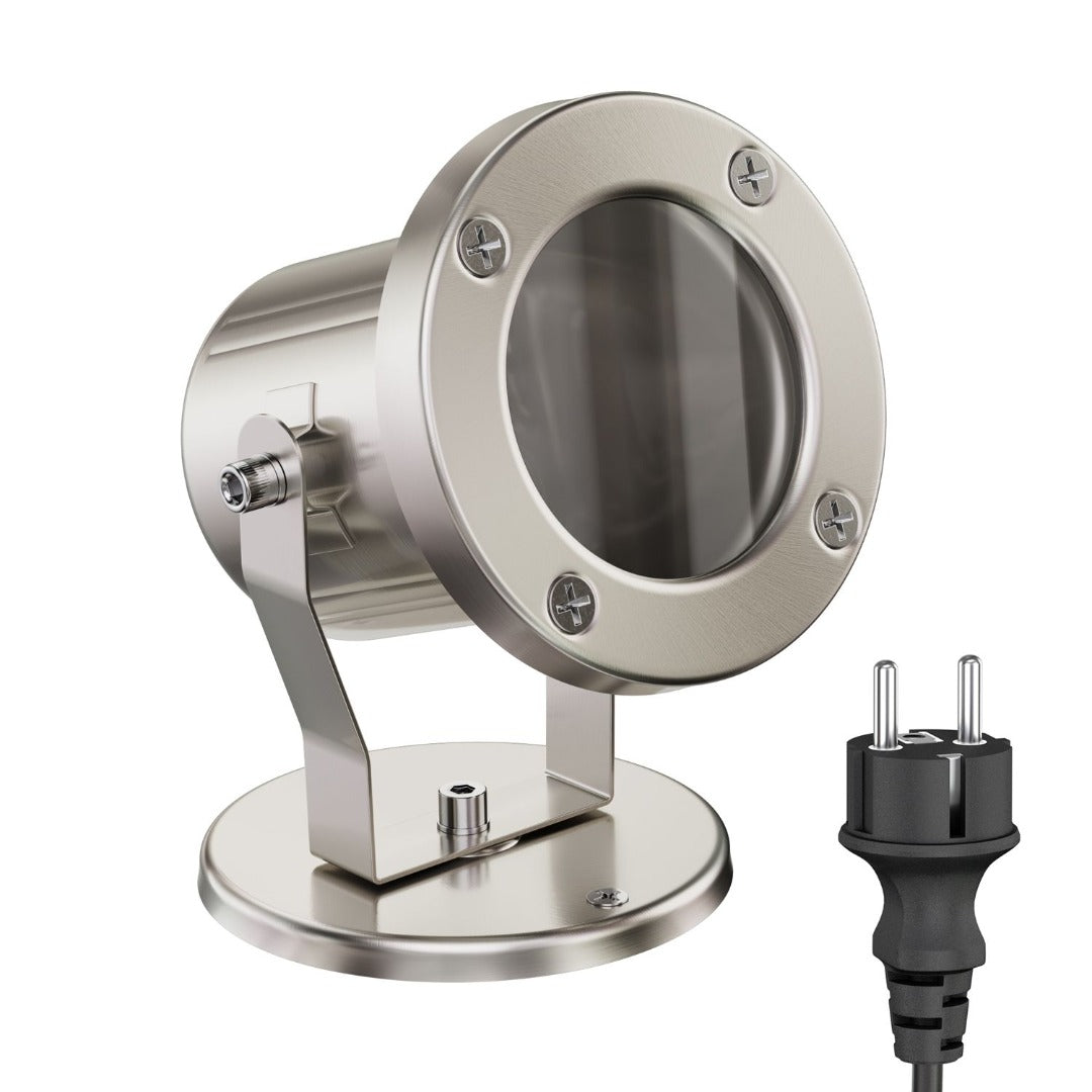 Buitenlamp – GU10 fitting – Kantelbare lampkop – IP55 - RVS