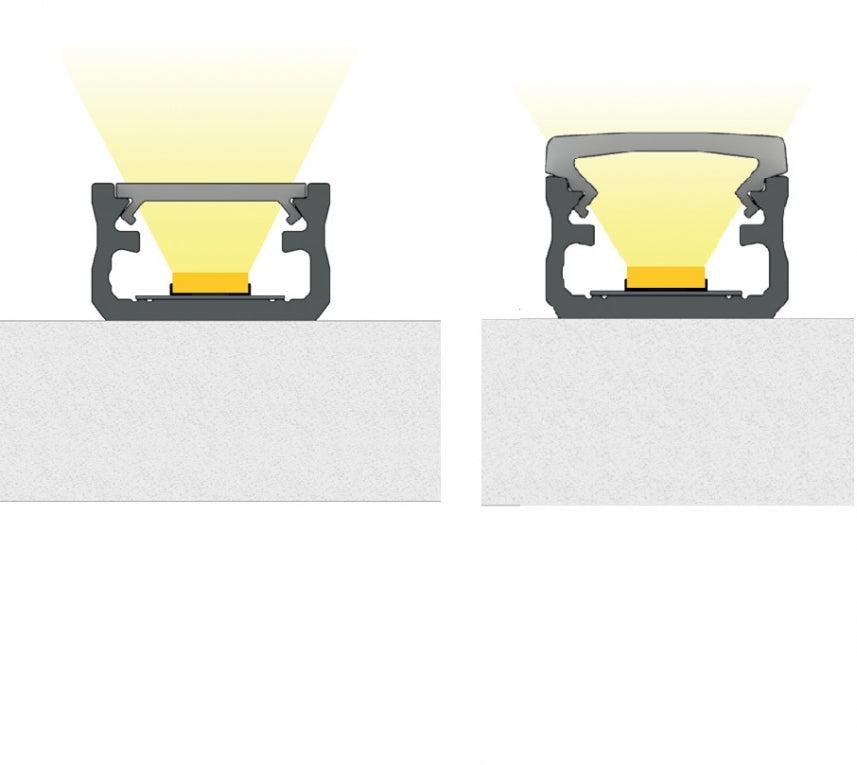 LED Profiel 2 meter - 9,3x16mm DESIGN A - ZWART