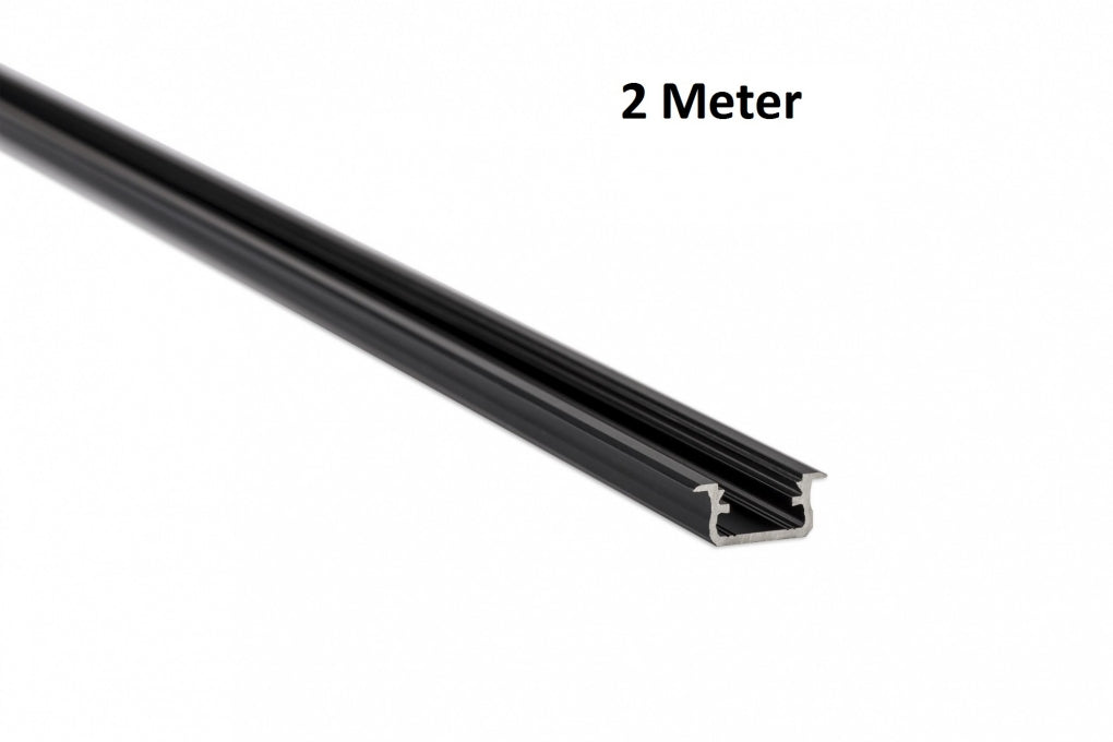 LED Profiel 2 meter - Inbouw 9,3mm DESIGN B - ZWART