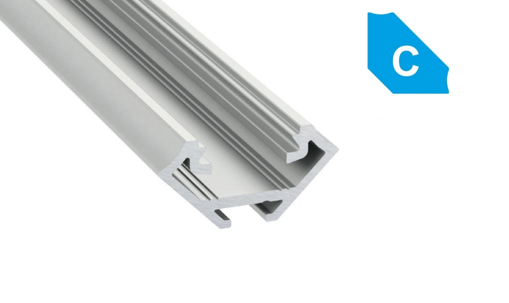 LED Profiel 2 meter - 23mm HOEK DESIGN C - WIT