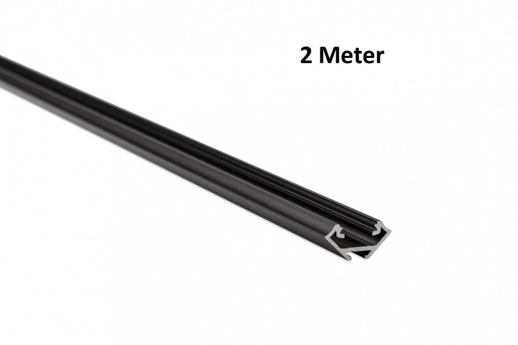 LED Profiel 2 meter - 23mm HOEK DESIGN C - ZWART