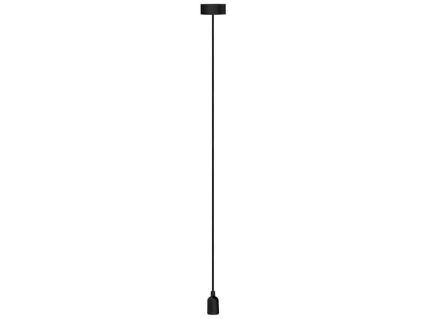 Design lamphouder met E27 fitting + Plafond Rozet - 1 Meter - Zwart