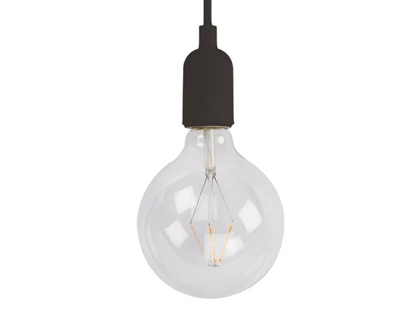 Design lamphouder met E27 fitting + Plafond Rozet - 1 Meter - Zwart