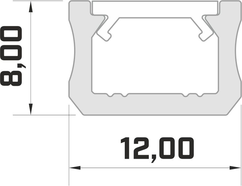 LED Profiel 2 meter - 8x12mm DESIGN X - WIT