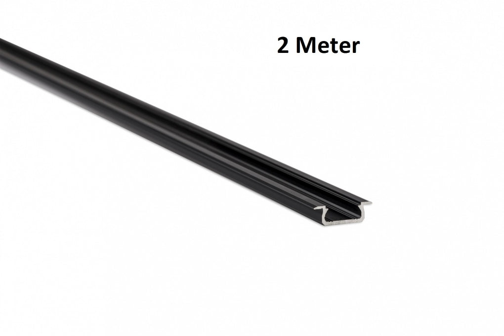 LED Profiel 2 meter - Inbouw 7mm DESIGN Z - ZWART