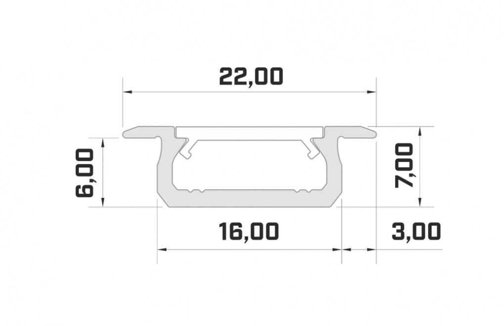 LED Profiel 2 meter - Inbouw 7mm DESIGN Z - ZWART