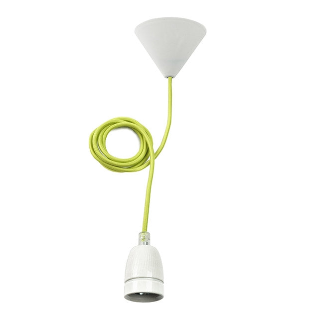 Pendel met E27 fitting - Met nylon kabel - Groen