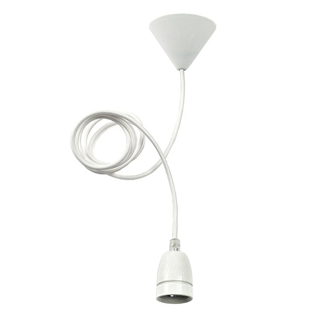 Pendel met E27 fitting - Met nylon kabel - Wit
