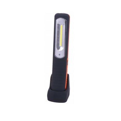 Oplaadbare Looplamp LED COB - Accu met Laadstation 12/230V - Zwart
