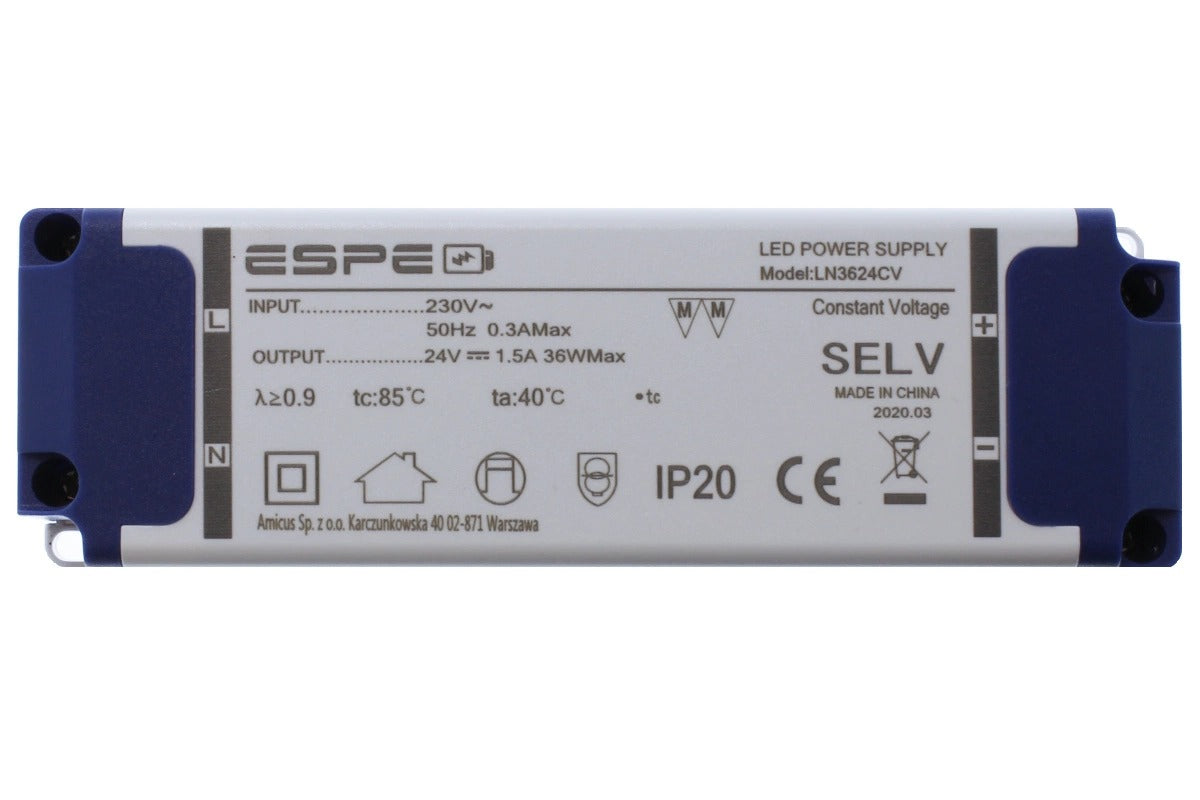 LED voeding - 24 Volt - 1.5A - 36W - ESPE 
