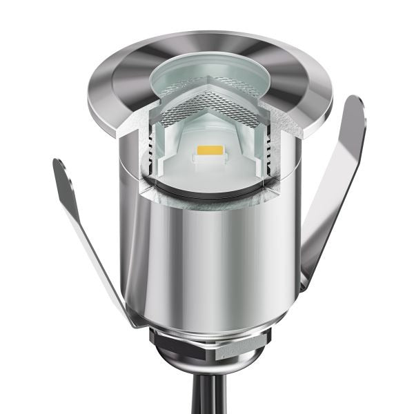 LED inbouw terrasverlichting – 32mm – 0.8 Watt – 2900K – RVS