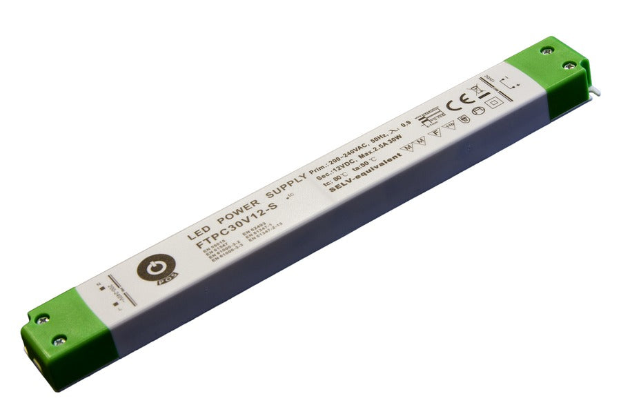 Inbouw driver 12V, 2,5A - 30Watt - Slim - POS