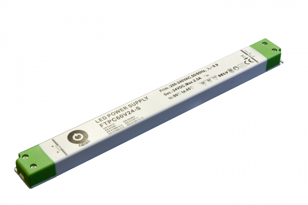 Inbouw adapter / voeding 12V / 5A 60W - Smal - Koof