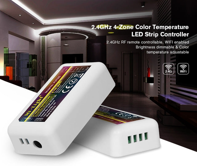 4-zone Single Color+CCT ledstrip touch RF receiver  FUT035