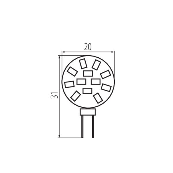 G4 steeklampje - small size - warm wit - 1,2 Watt - 165 Lumen