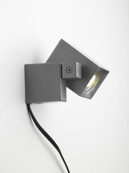 3x LED wand spot - 2 Watt - 12V - Grijs - complete set