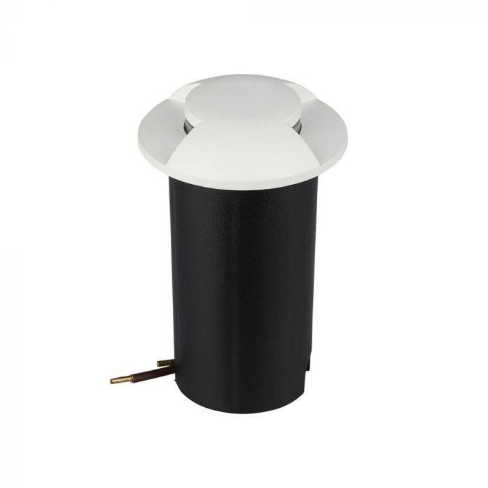 Grondspot 2 kanten - witte uitvoering - 12 Volt tuin verlichting - koud wit - IP67