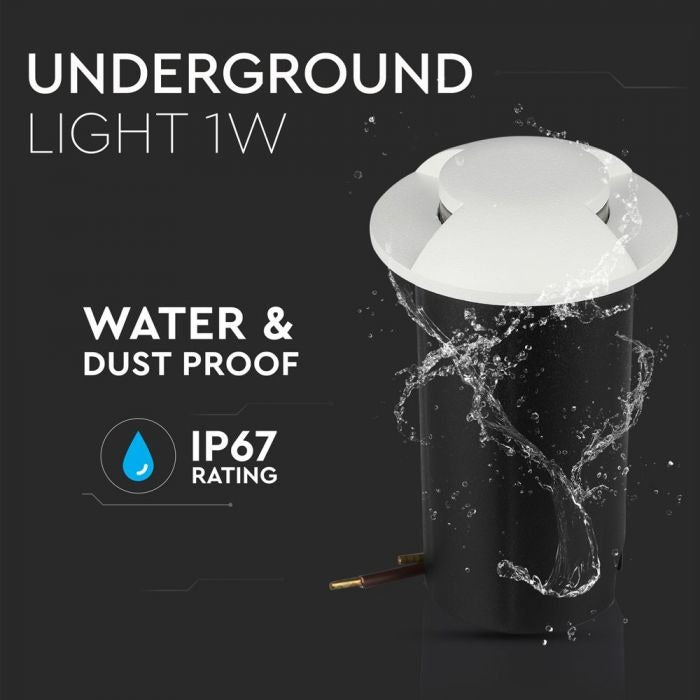 Grondspot 2 kanten - witte uitvoering - 12 Volt tuin verlichting - koud wit - IP67