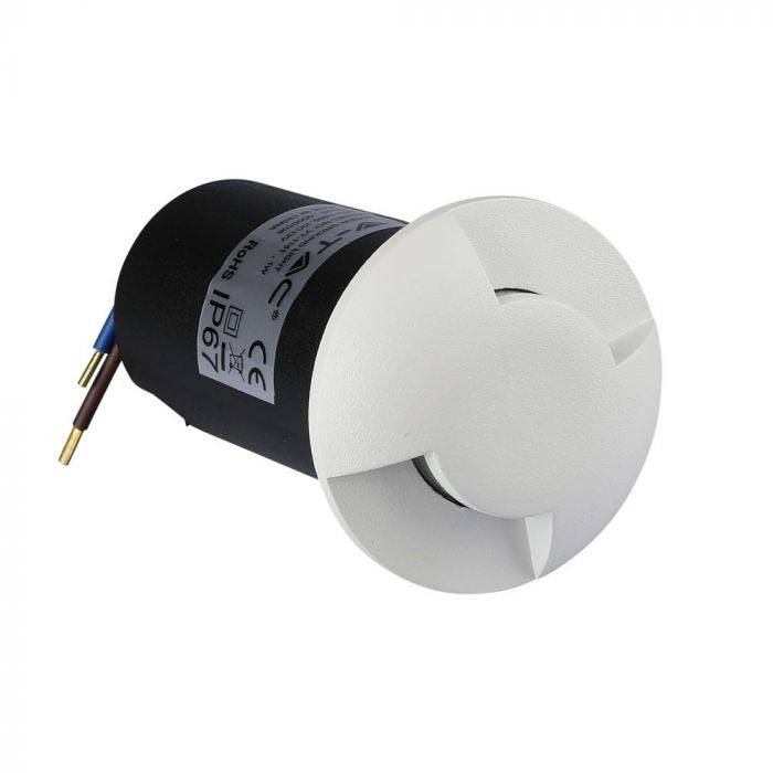 Grondspot 2 kanten - witte uitvoering - 12 Volt tuin verlichting - koud wit - IP67