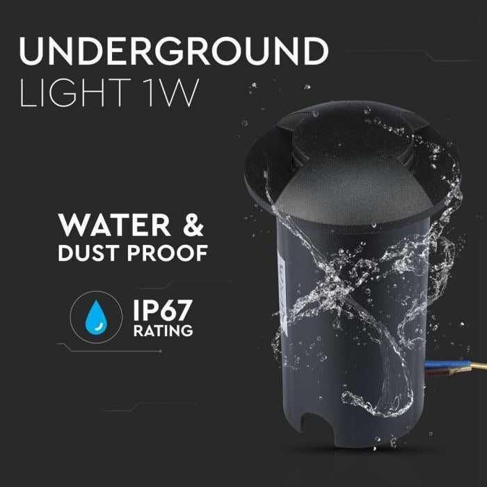 Grondspot 2 kanten - zwarte uitvoering - 12 Volt tuin verlichting - warm wit - IP67