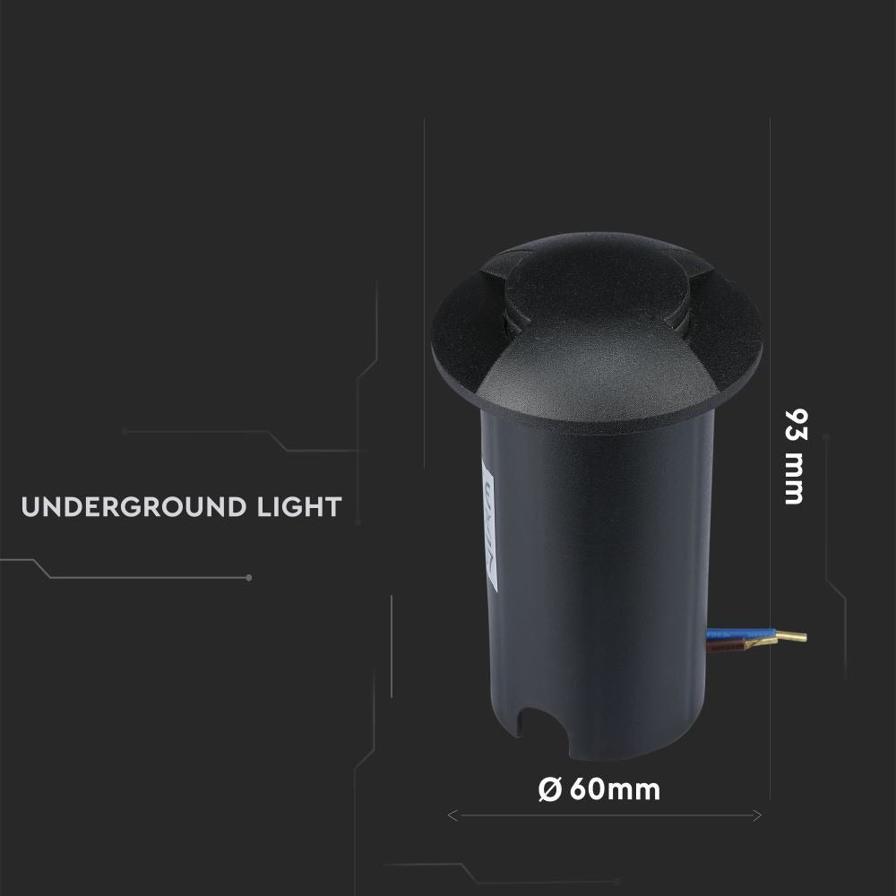 Grondspot 2 kanten - zwarte uitvoering - 12 Volt tuin verlichting - warm wit - IP67