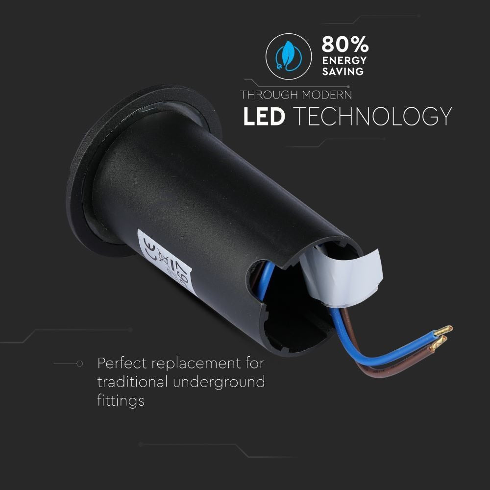 Grondspot 2 kanten - zwarte uitvoering - 12 Volt tuin verlichting - warm wit - IP67
