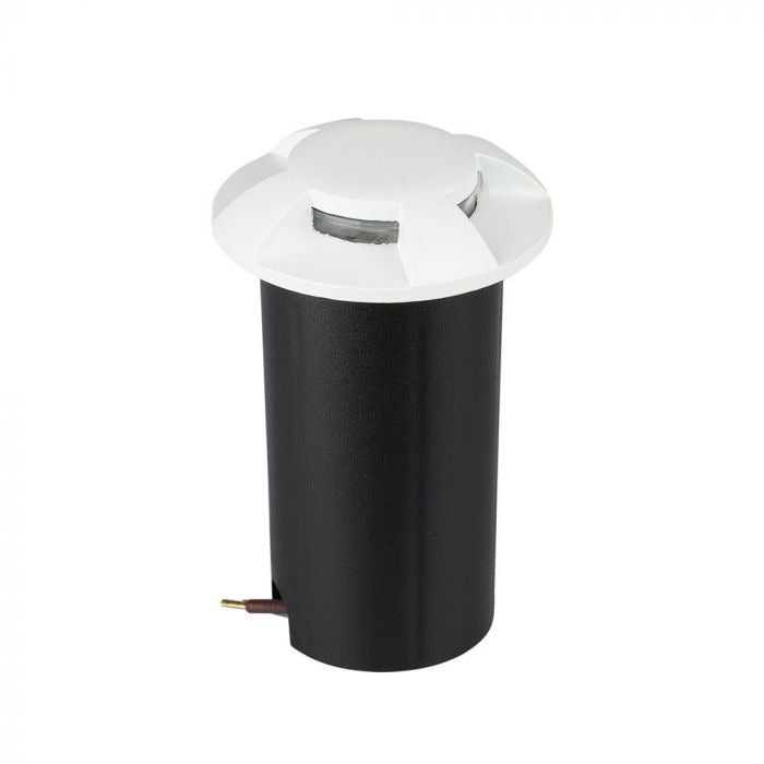 Grondspot 4 kanten - witte uitvoering - 12 Volt tuin verlichting - warm wit - IP67