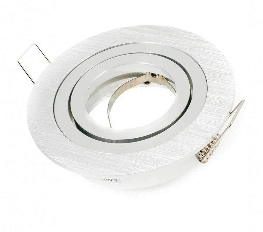 Inbouw spot GU10 - aluminium - rond armatuur - geborsteld - zilver/zilver Premium 92mm