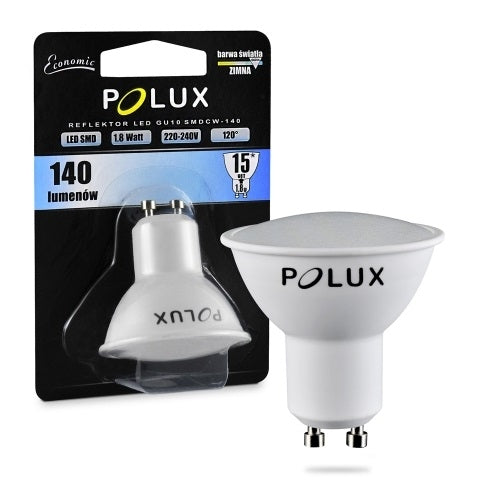 GU10 - KOUD WIT - 140 lumen - 1,8 Watt -  Polux