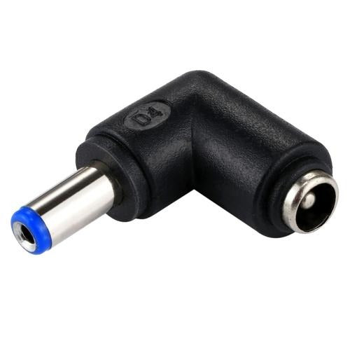 Haakse DC connector - 2.1 x 5.5 - verloop stekker 90 graden