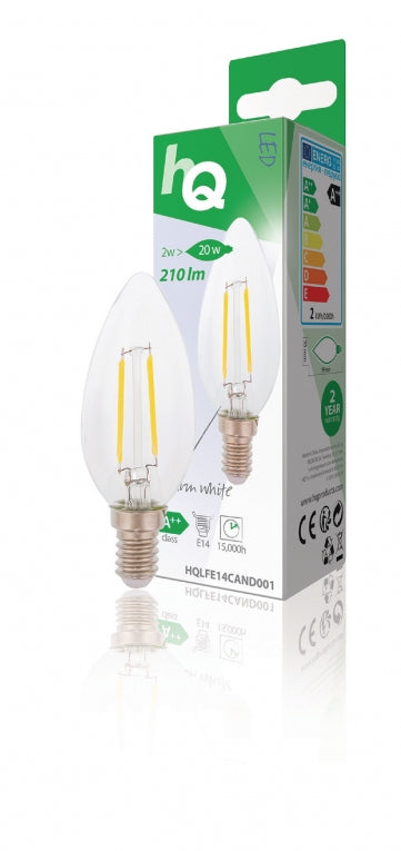 Retro filament LED-lamp E14 2 Watt 210 lumen 2700 kelvin