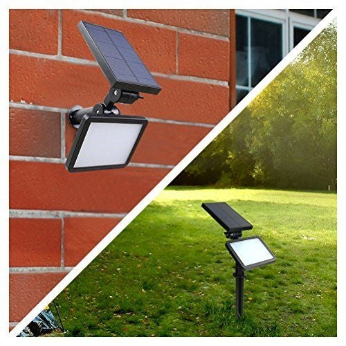 60 LED Schijnwerper PIR - Solar met Accu - 12 Volt - Zwart