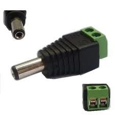 Male DC connector 5.5 x 2.1mm - mannelijk -> schroefaansluiting