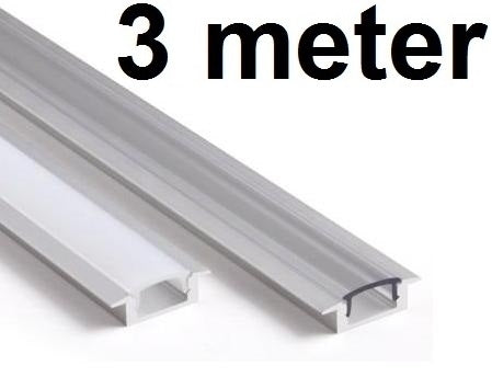 LED Profiel 3 meter - inbouw 7mm - plat model