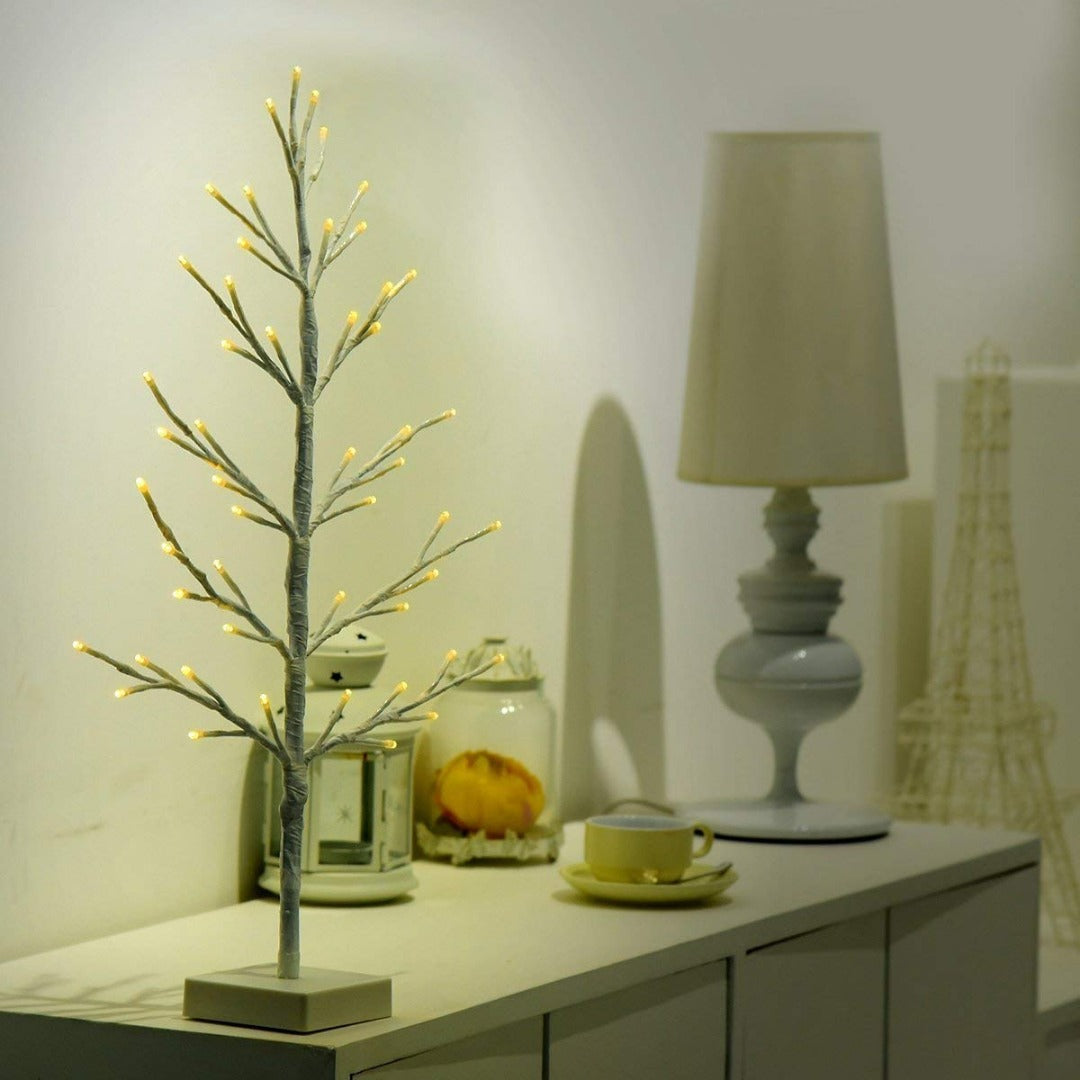 Kerstboom met LED - 60cm - 51 LED - Warm Wit - wit
