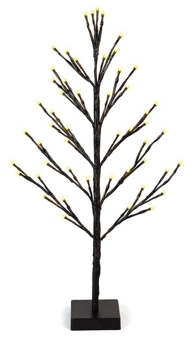 Kerstboom met LED - 60cm - 51 LED - Warm Wit - zwart