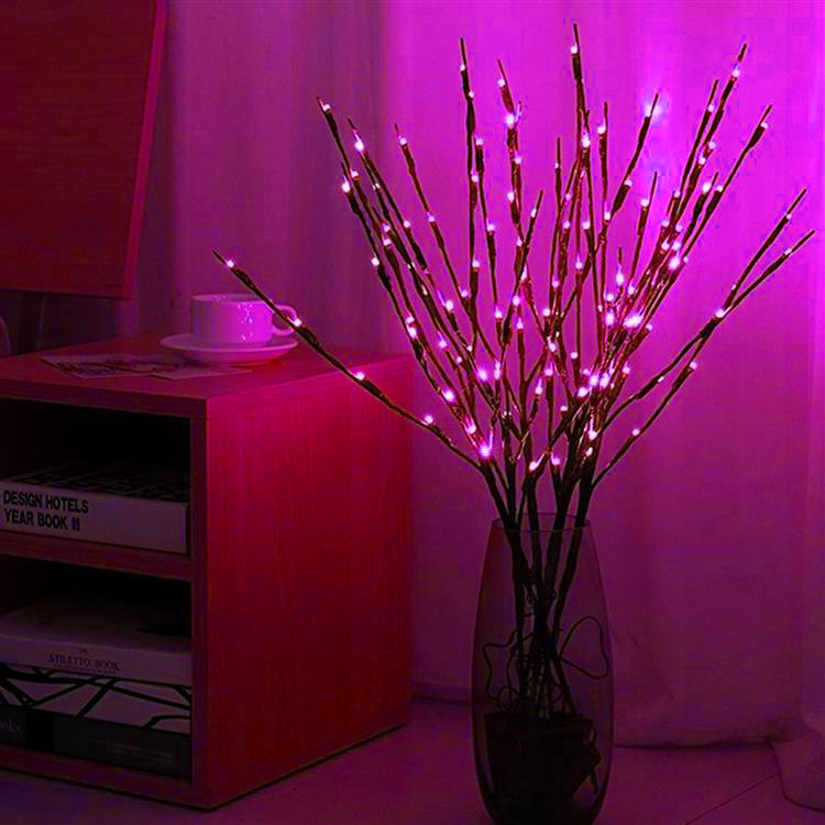 Kerst wilgentakken set - 20 LEDs - Paars