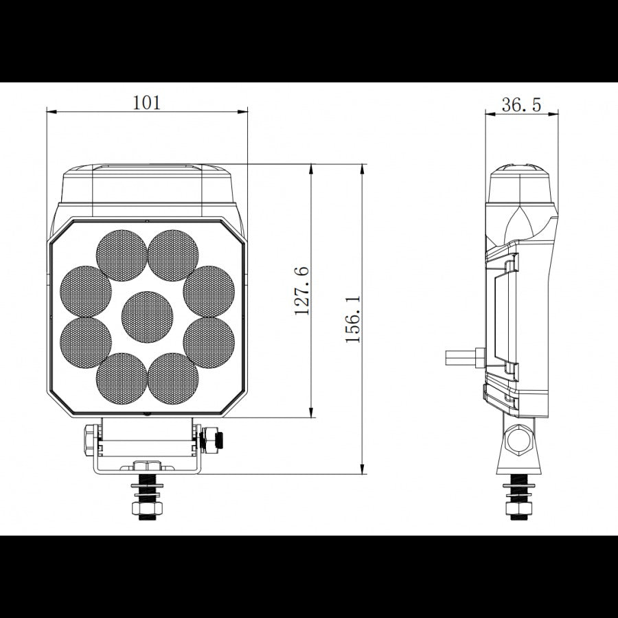 achteruitrijlicht met zwaailamp – ECE R23 - R65 en  R148