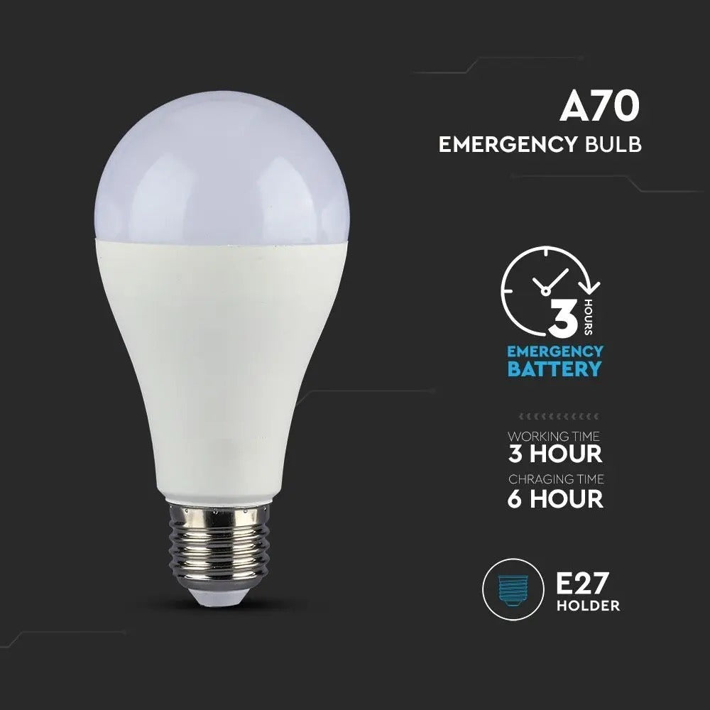 LED oplaadbare noodlamp - E27 - 9W - Warm wit - 806 Lumen
