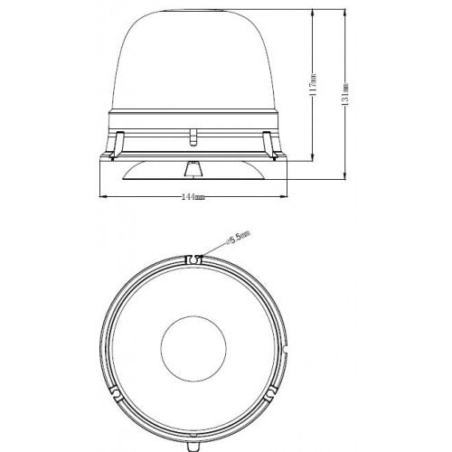 ORANJE dak zwaailicht - 12V/24V - 10 LED - R65 / R10 - magnetische bevestiging
