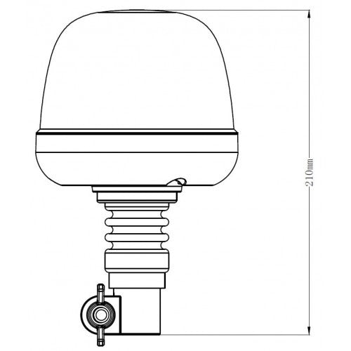 ORANJE dak zwaailicht - 10 LED - R10 / R65 - beugel bevestiging - flex