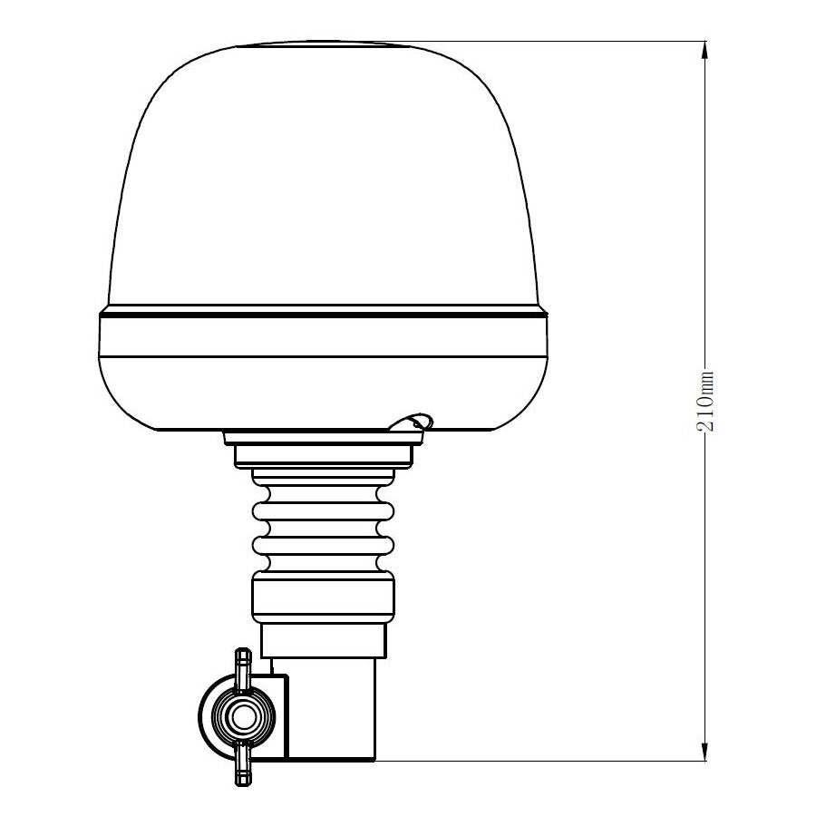 ORANJE dak zwaailicht - 10 LED - R10 / R65 - Beugel bevestiging