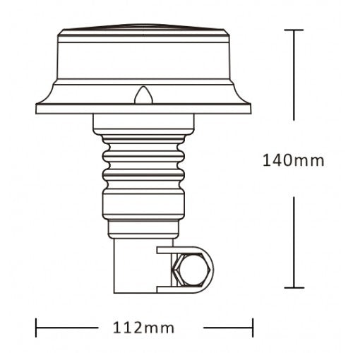 Oranje  dakzwaailicht / flitser - 18 LED - R10 / R65 - FLEX