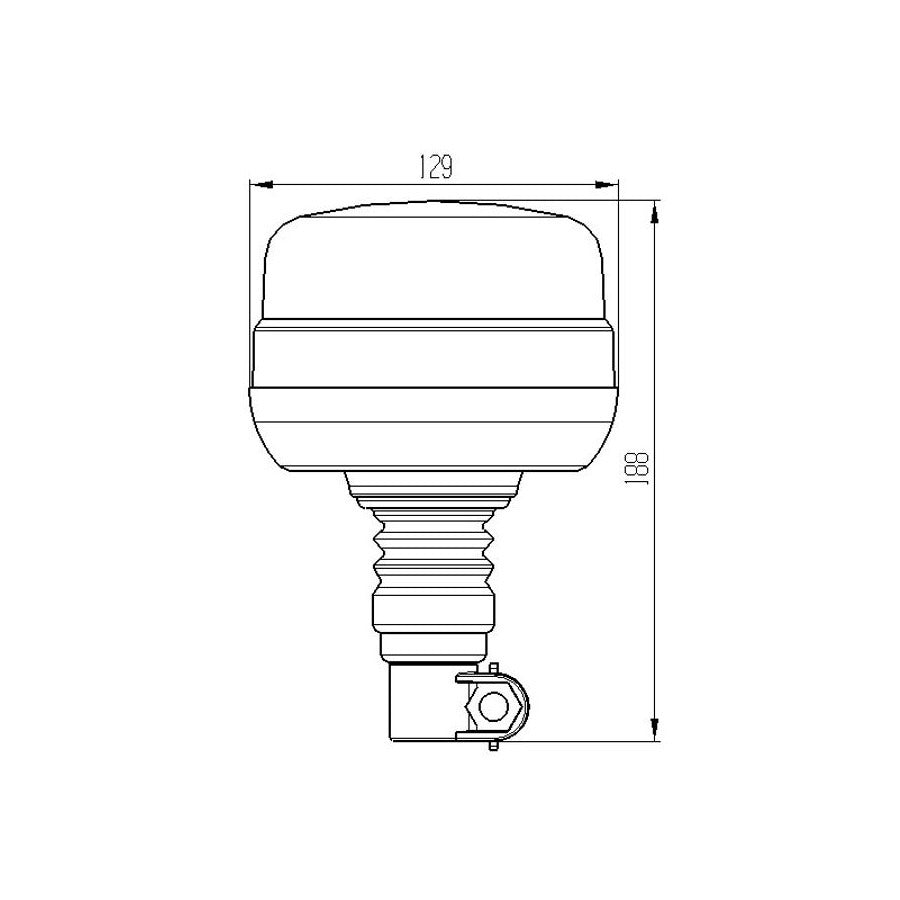 ORANJE dak zwaailicht - 39 LED - R10 / R65 - Flex bevestiging
