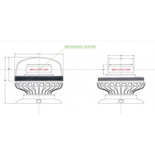 ORANJE dak zwaailicht - 36 LED - R10 / R65 - Magneet bevestiging