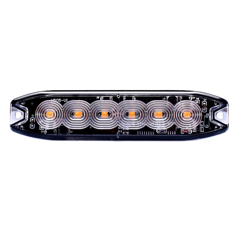 Ultra slim 6-LED Oranje flitser - R65 / R10 certificering E-markering
