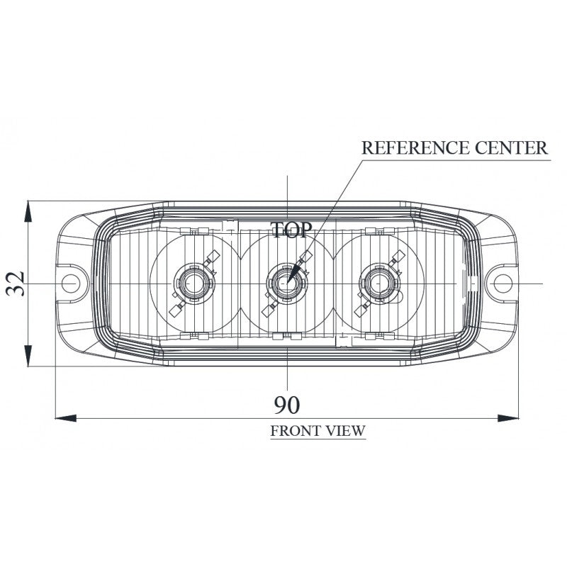 3-LED Blauwe flitser - R65 / R10 certificering E-markering