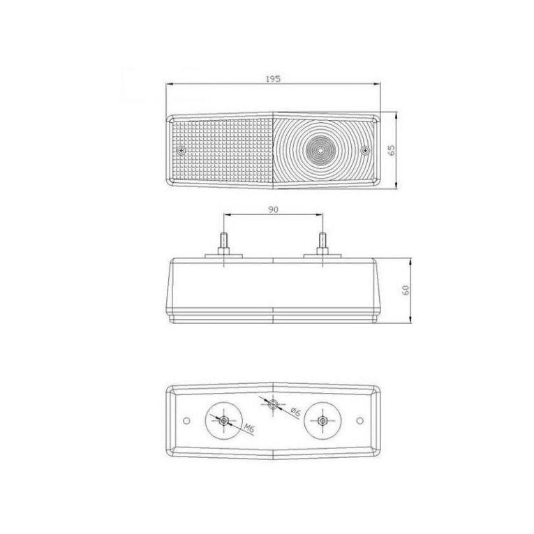 LED achterlicht unit JMF-1 rem / knipper / mistachterlicht - Rechthoek