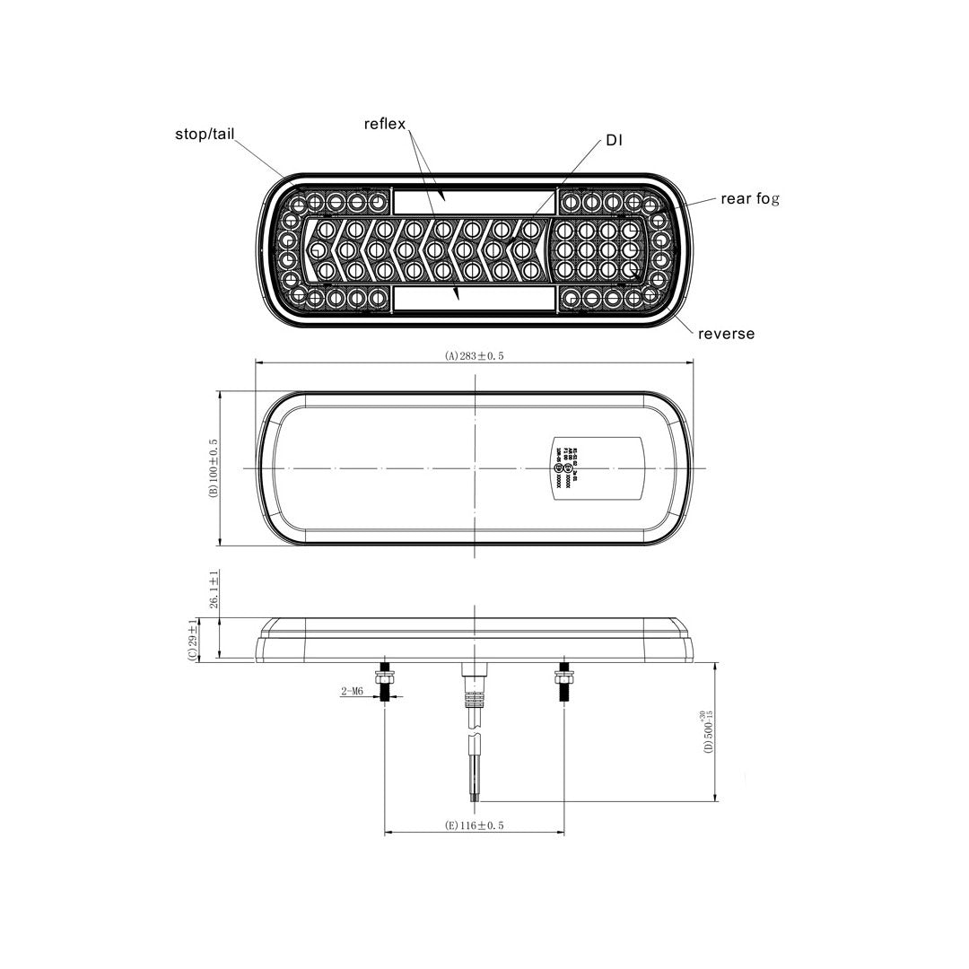 LED achterlicht - Combinatie met dynamische indicator - ECE gecertificeerd